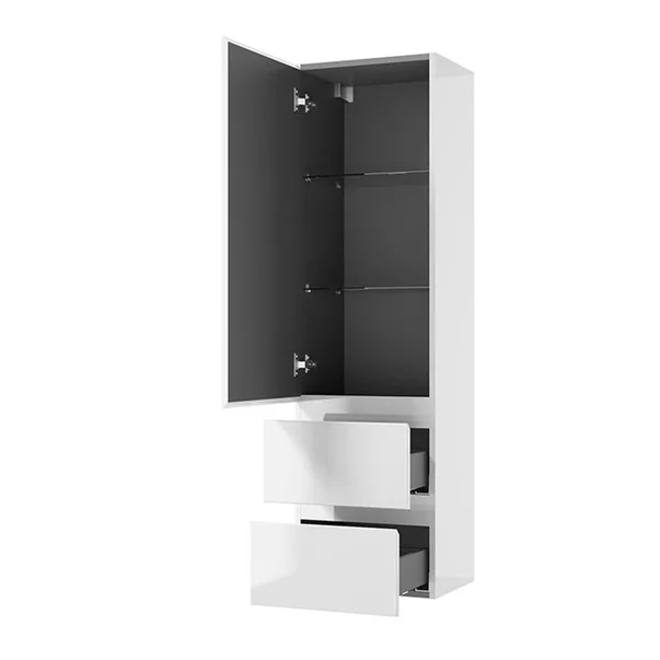 COLOANA MOBILIER COMO, 40X31.6X140 CM, O USA REVERSIBILA SI DOUA SERTARE SOFT-CLOSE, ALB LUCIOS